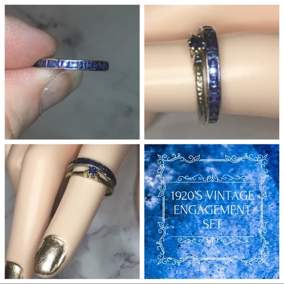 Vintage Jewelry - 1920’s Sapphire Vintage Wedding Set